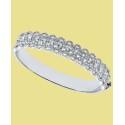 Silver-Tone Crystal Filigree Bangle Bracelet