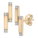 Diamond Double Bar Stud Earrings (1/10 ct) in Gold Vermeil