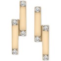 Diamond Double Bar Stud Earrings (1/10 ct) in Gold Vermeil