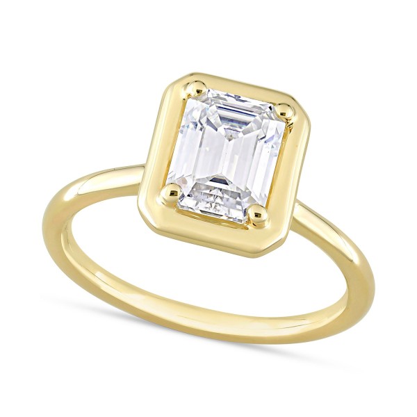 Moissanite Bezel Ring (1-3/4 ct) in 10k Gold