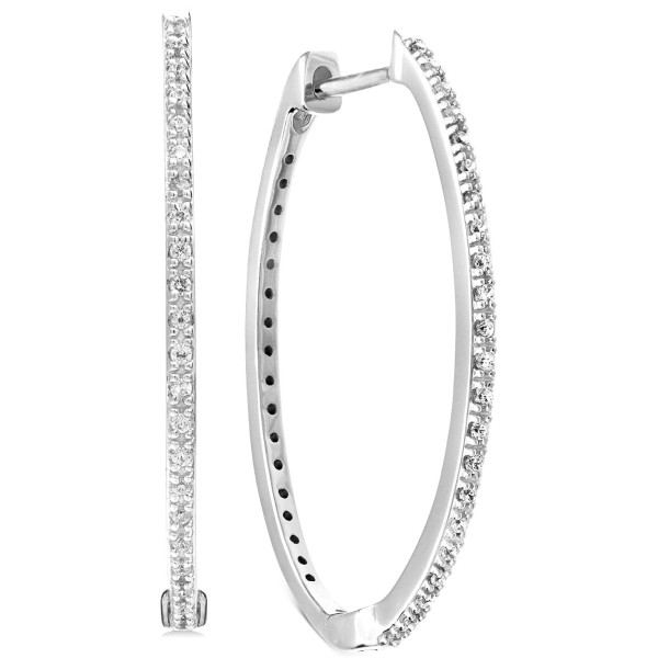 Diamond Small Skinny Hoop Earrings (1/6 ct) in 14k, 0.75