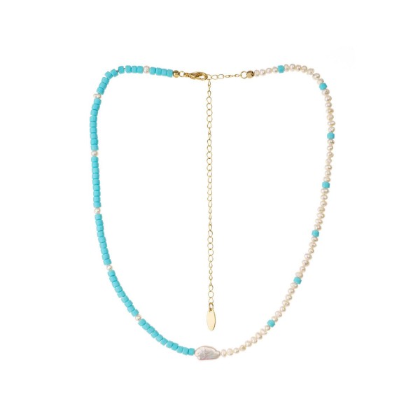 Turquoise And Pearl Necklace