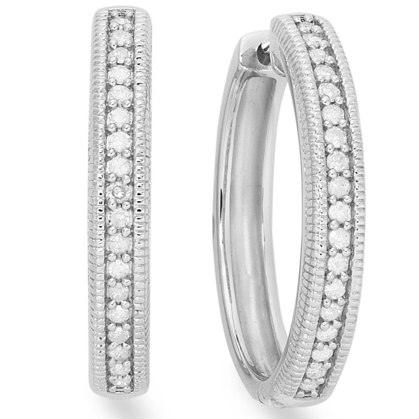 Diamond Hoop Earrings in Sterling Silver (1/4 ct tw.)