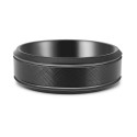 Men's Textured Bevel Edge Band in Black Ion-Plated Tantalum