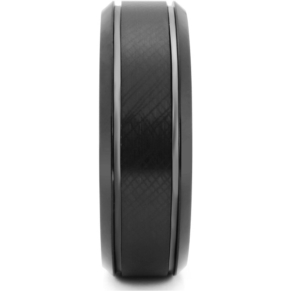 Men's Textured Bevel Edge Band in Black Ion-Plated Tantalum