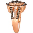 Chocolate Diamond & Nude Diamond Halo Cluster Ring (1-1/2 ct)