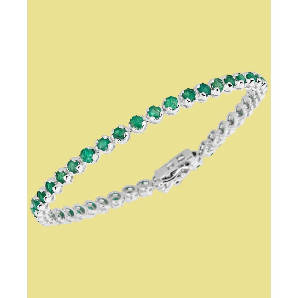 Emerald Tennis Bracelet (6 ct) in Sterling Silver