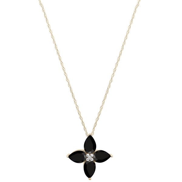 Onyx & Diamond Accent Quatrefoil 17