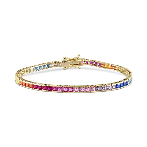 Rainbow Cubic Zirconia Bracelet in Yellow-Plated Sterling Silver