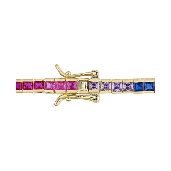 Rainbow Cubic Zirconia Bracelet in Yellow-Plated Sterling Silver