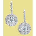 Cubic Zirconia Circle Cluster Drop Earrings in Sterling Silver