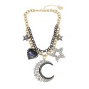 Faux Stone Celestial Bib Necklace