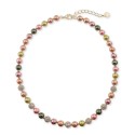 Mixed Color Imitation Pearl Collar Necklace, 17