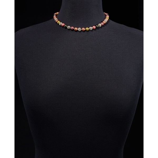 Mixed Color Imitation Pearl Collar Necklace, 17