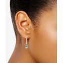 Tahitian Pearl (10mm) & Zircon (1/2 ct) Drop Earrings in Sterling Silver