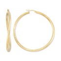 Wavy Round Hoop Earrings in 14k Gold Over Sterling Silver, 2-3/8