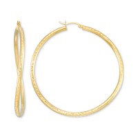 Wavy Round Hoop Earr...