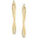 Wavy Round Hoop Earrings in 14k Gold Over Sterling Silver, 2-3/8