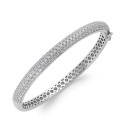 Cubic Zirconia Pave Bangle Bracelet in Sterling Silver (5 ct)