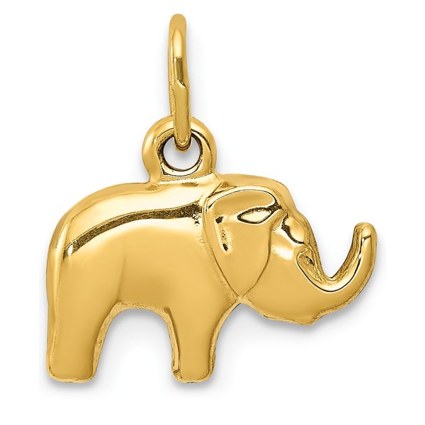 Elephant Charm Pendant in 14k Yellow Gold