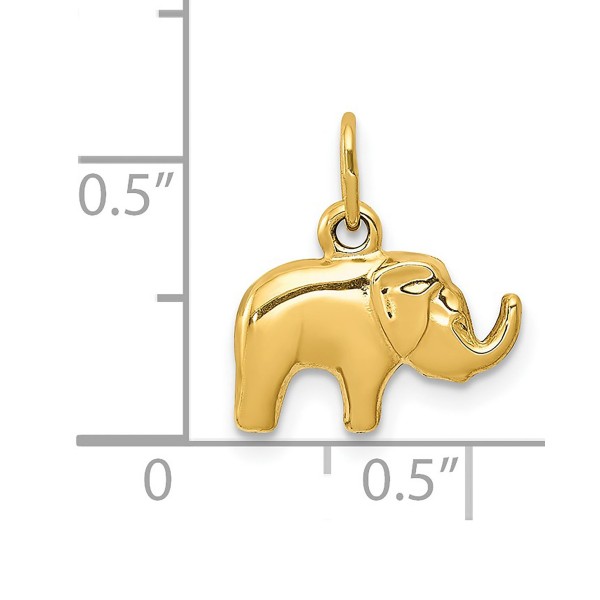 Elephant Charm Pendant in 14k Yellow Gold