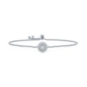 Diamond Circle Cluster Bolo Bracelet (1/8 ct) in Sterling Silver