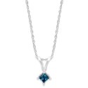 10k White Gold Blue Diamond Necklace and Earring Set (1/4 ct)