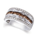 Men's Diamond Multi-Row Ring (1-1/3 ct) in 14k White Gold