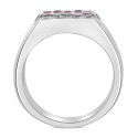 Men's Ruby (1 ct) & White Sapphire (1-1/4 ct) Ring in Sterling Silver