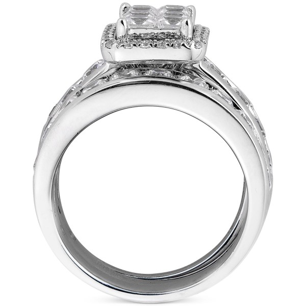 Bridal Set (4 ct) in 14k White Gold