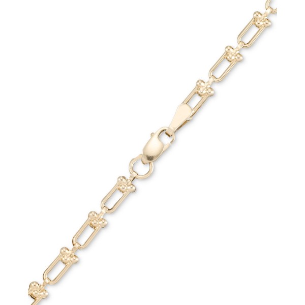 Polished Horseshoe Link Chain Bracelet in 10k Gold