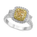 Diamond Halo Ring (1-5/8 ct) in 18k Gold & White Gold