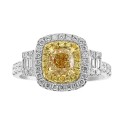 Diamond Halo Ring (1-5/8 ct) in 18k Gold & White Gold