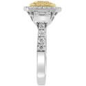 Diamond Halo Ring (1-5/8 ct) in 18k Gold & White Gold