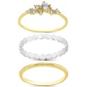 Cubic Zirconia & Textured Stack Rings