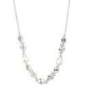 Silver-Tone Crystal Stone Frontal Necklace, 16