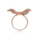 18K Rose Gold Plated Pink Cubic Zirconia Butterfly Ring