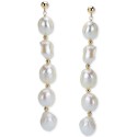 Black Cultured Freshwater Baroque Pearl (11-12mm) Drop Earrings in 14k Gold