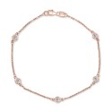 Diamond Bezel Link Bracelet (1/2 ct) in 14k Rose Gold