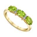 Peridot (1-5/8 ct) & Diamond (1/20 ct) Oval Ring in 14k Gold