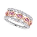 Diamond (1/4 ct) Stack Rings in 14k Rose & White Gold