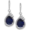 White Sapphire (1/2 ct) Drop Earrings in Sterling Silver