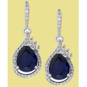 White Sapphire (1/2 ct) Drop Earrings in Sterling Silver