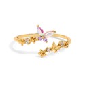 Crystal Multi-Color Dance of the Butterfly Adjustable Ring