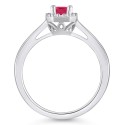 Emerald (1/2 ct) & Diamond (1/8 ct) Emerald-Cut Halo Ring in 14k Gold