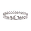 Diamond Horseshoe Heart Link Bracelet (1/4 ct) in Sterling Silver