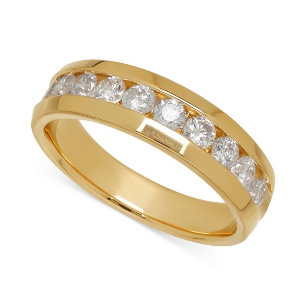 Men's Diamond Band (1 ct) in 14k White Gold (Also in 14k Yellow Gold)