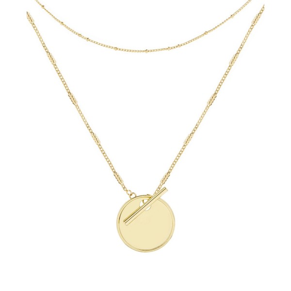 14K Gold Plated Initial Layering Necklace Set