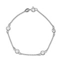 Cubic Zirconia Station Bracelet in Sterling Silver