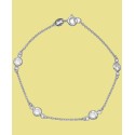 Cubic Zirconia Station Bracelet in Sterling Silver